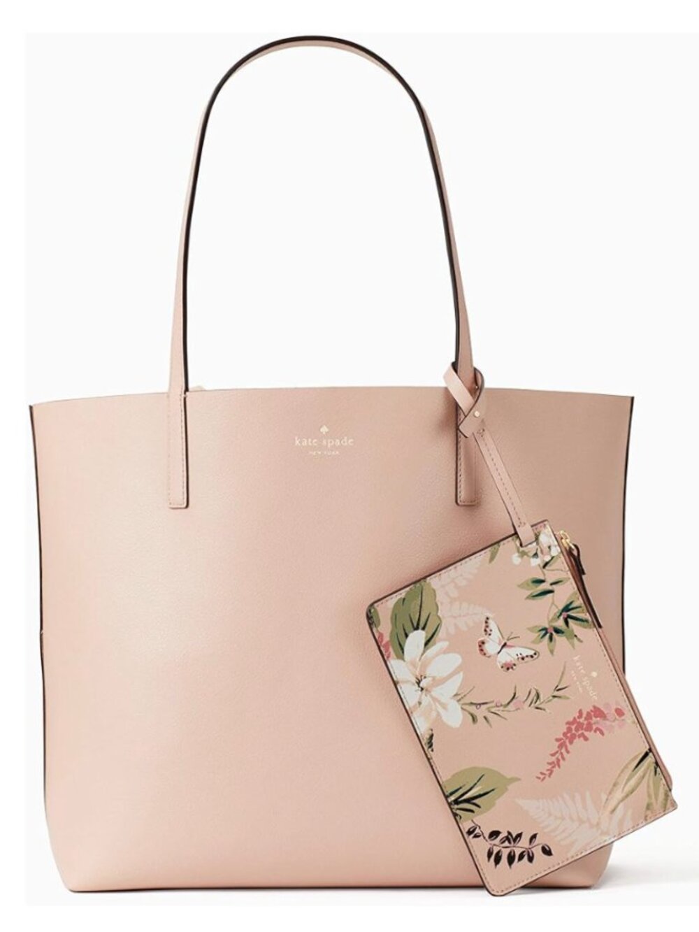 Arch Place Mya Botanical Reversible Handbag Leather Tote + Wristlet